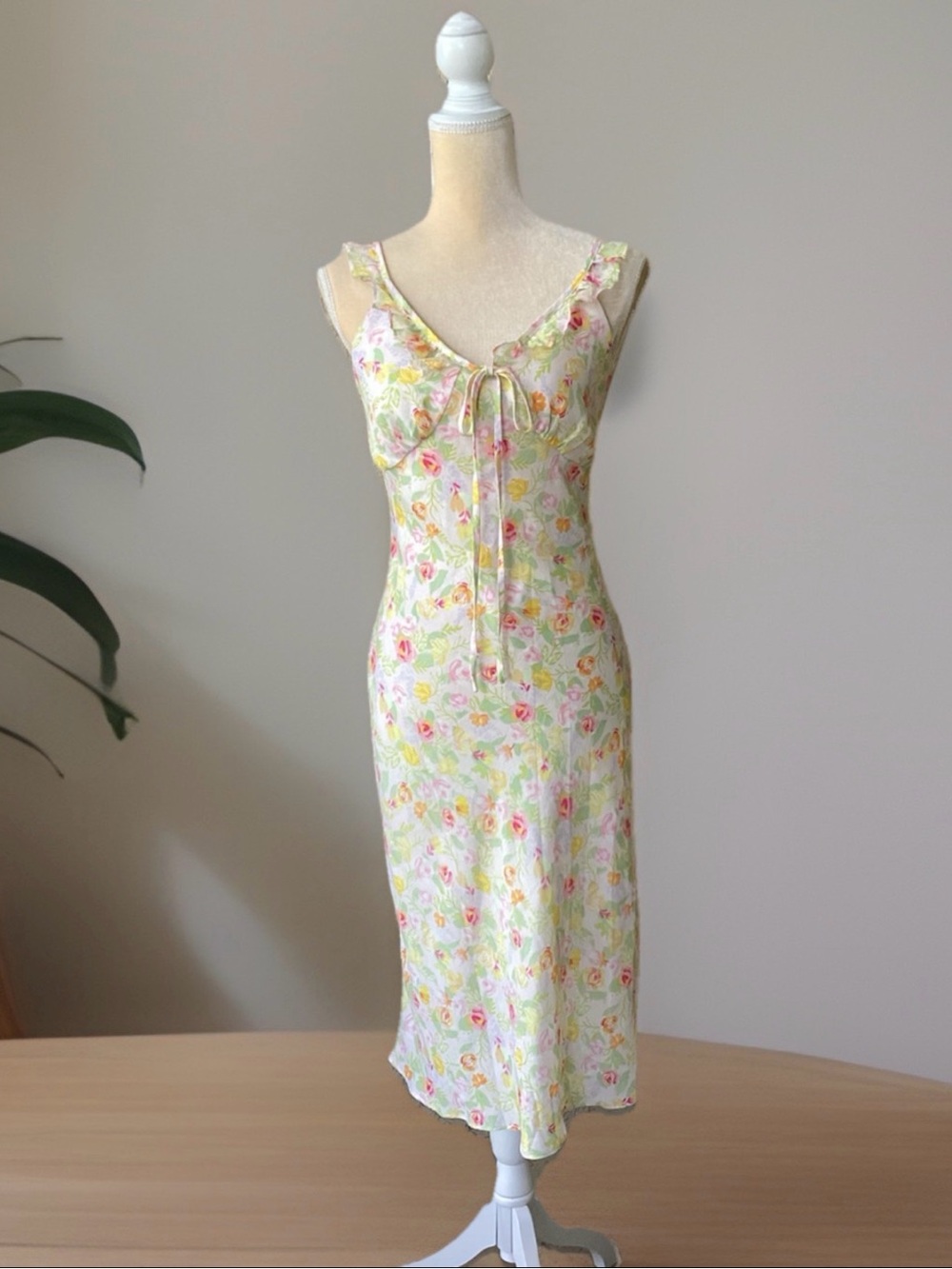 Midi Maxi Dress Size Sm Y2K Baby Doll Floral Ruffles Fairycore Coquette Ethereal
